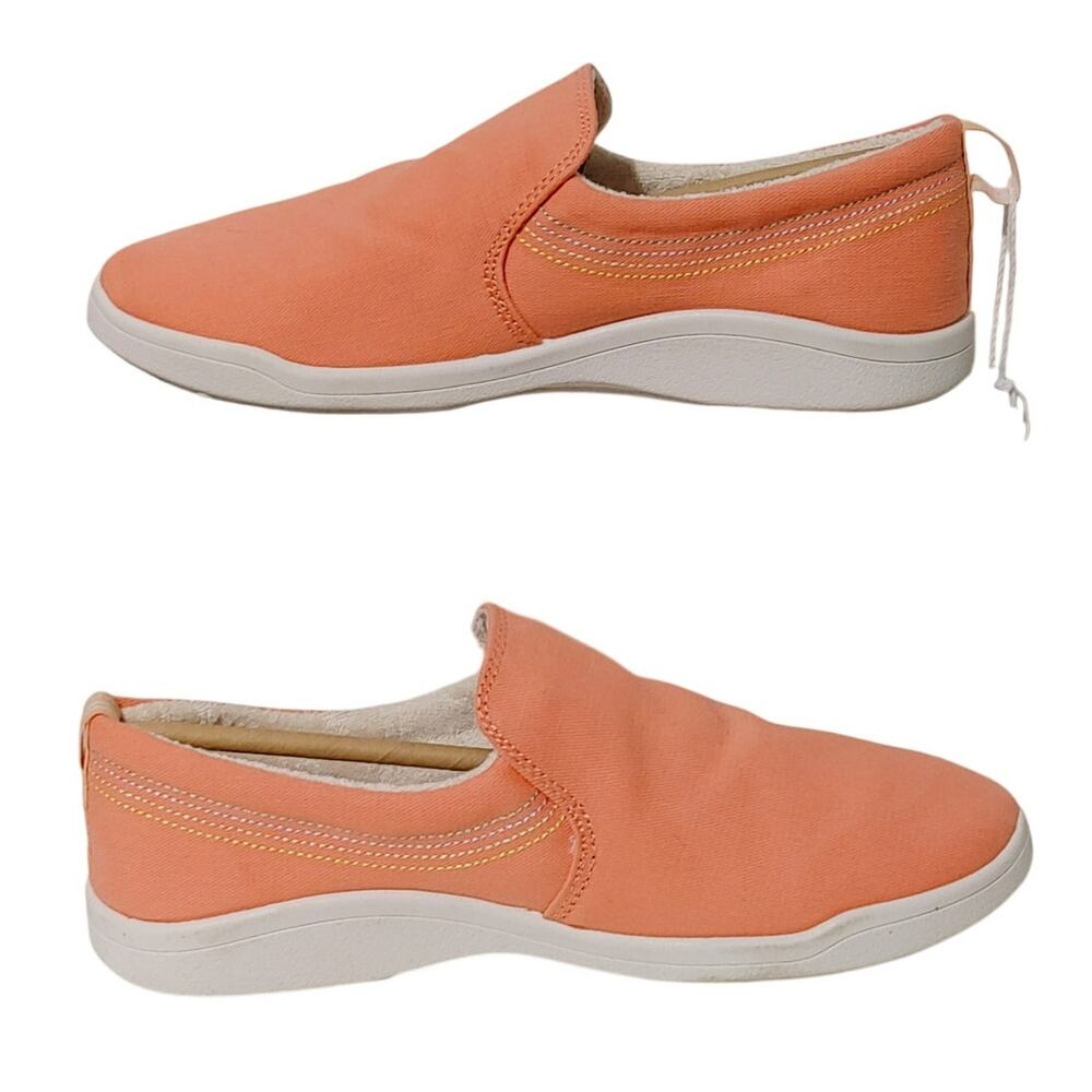 Vionic Beach Marshall Womens Slip On Sneakers Orange Canvas Comfort Size 7 - Picture 2 of 7